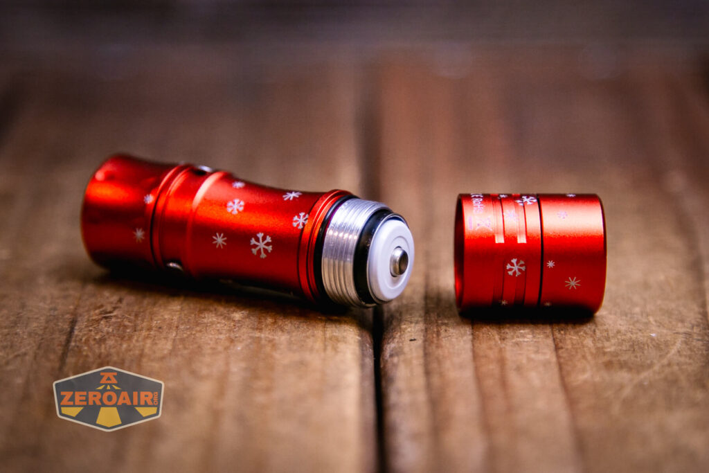 Wurkkos TS10 SG flashlight with included 14500 installed