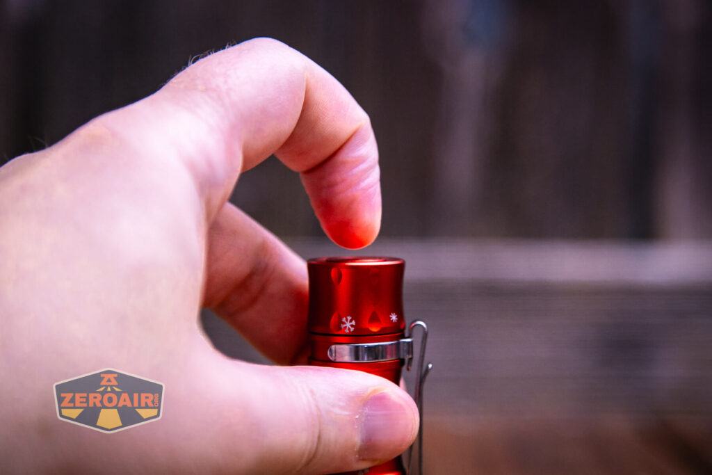 Wurkkos TS10 SG flashlight tail e-switch profile