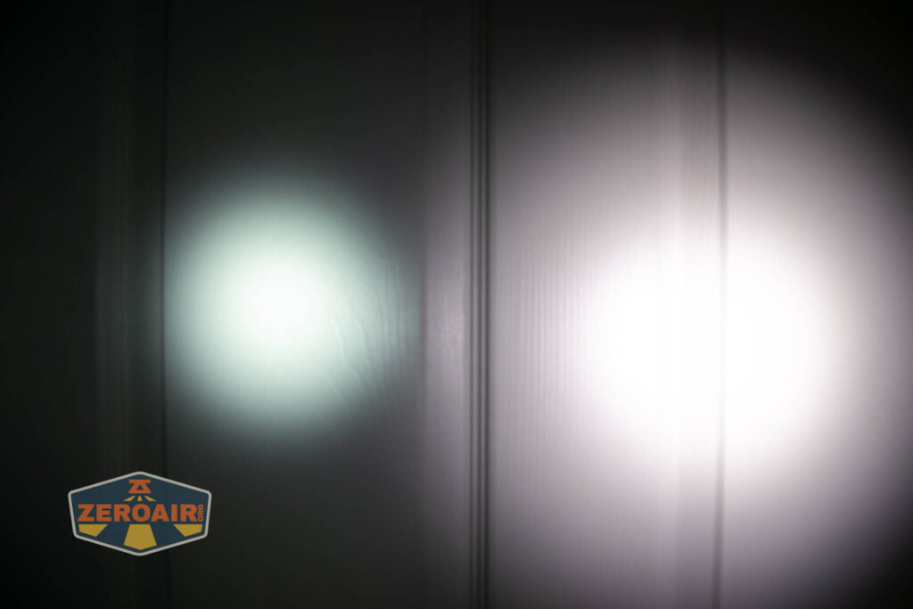 Wurkkos TS10 SG flashlight beamshots compared to nichia 219b