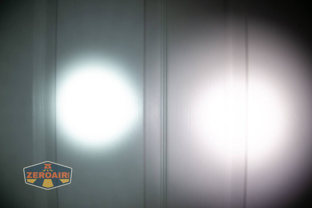 Wurkkos TS10 SG flashlight beamshots compared to nichia 219b