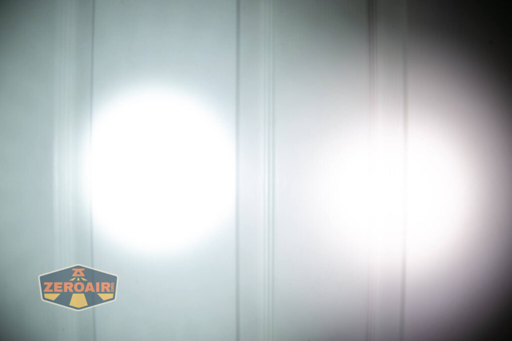 Wurkkos TS10 SG flashlight beamshots compared to nichia 219b