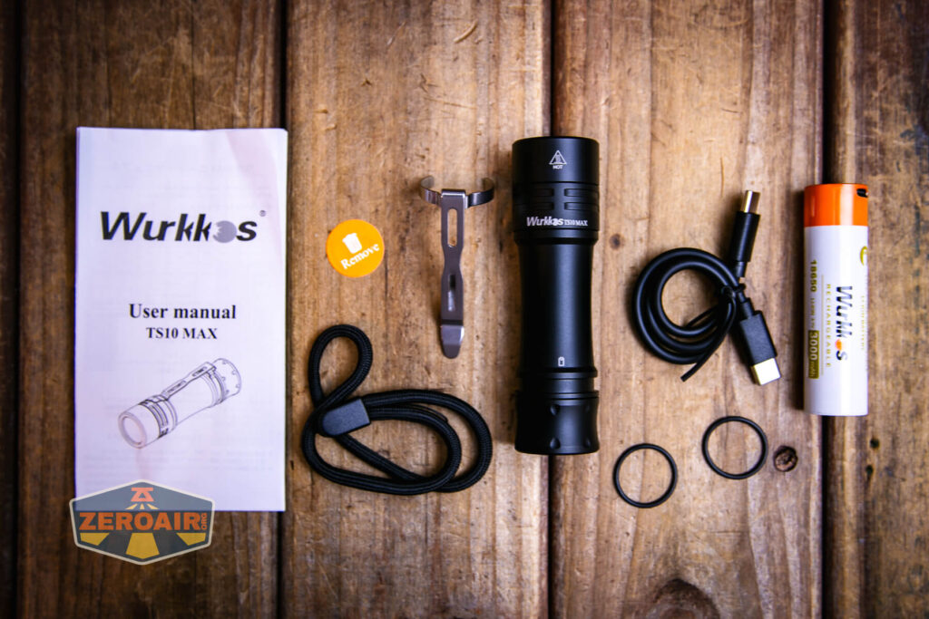 Wurkkos TS10 MAX flashlight what's included