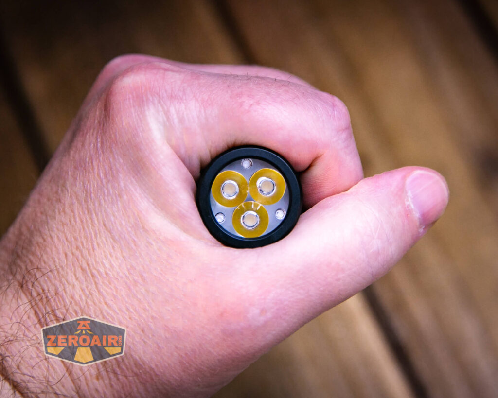 Wurkkos TS10 MAX flashlight in hand