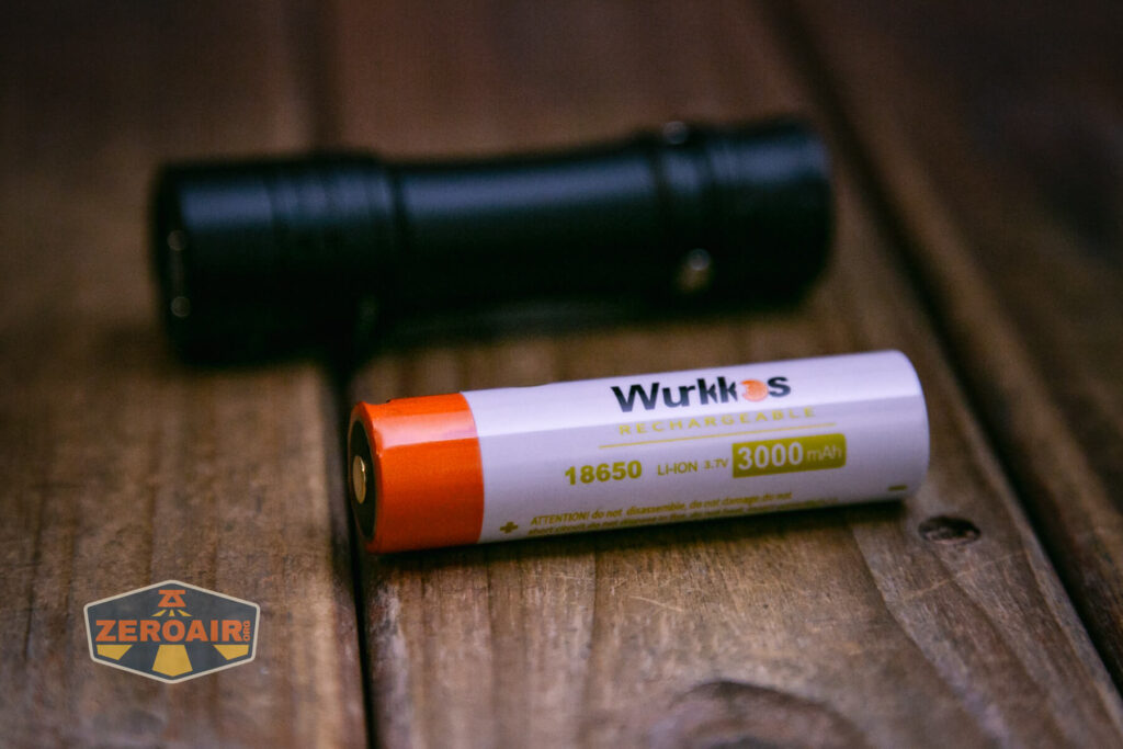 Wurkkos TS10 MAX flashlight with included 18650