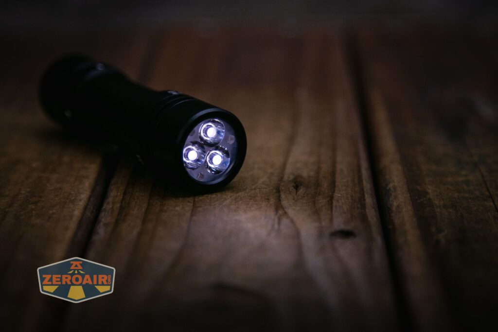 Wurkkos TS10 MAX flashlight emitters on