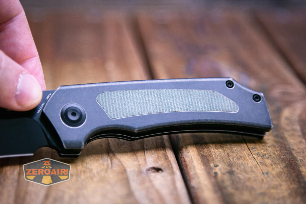 Kansept Fermi knife green micarta inlay