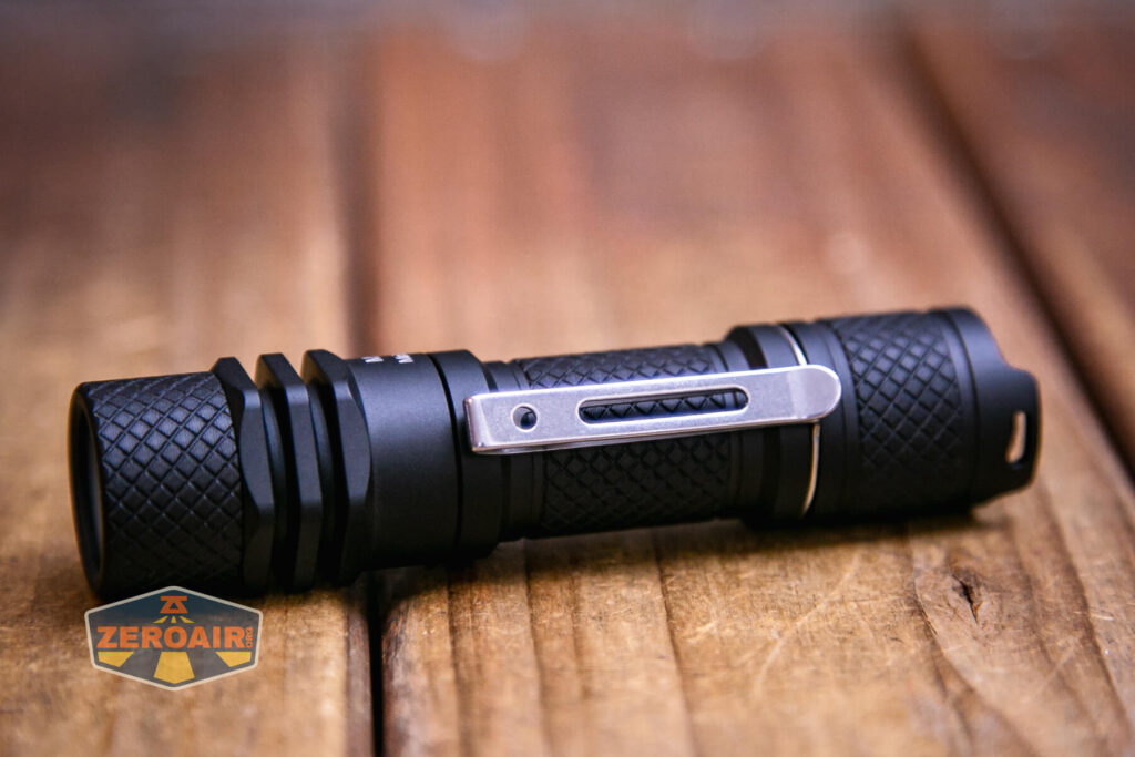 Maratac Mini LEP Cosmos flashlight pocket clip detail