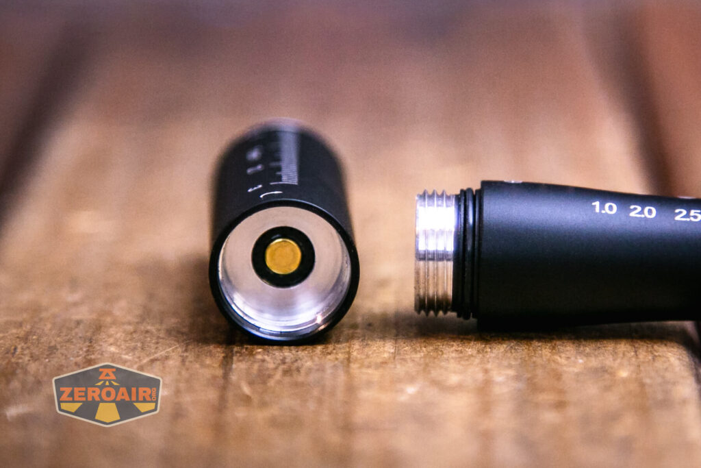 Nextorch Dr.K32 Medical penlight showing threads and positive contact