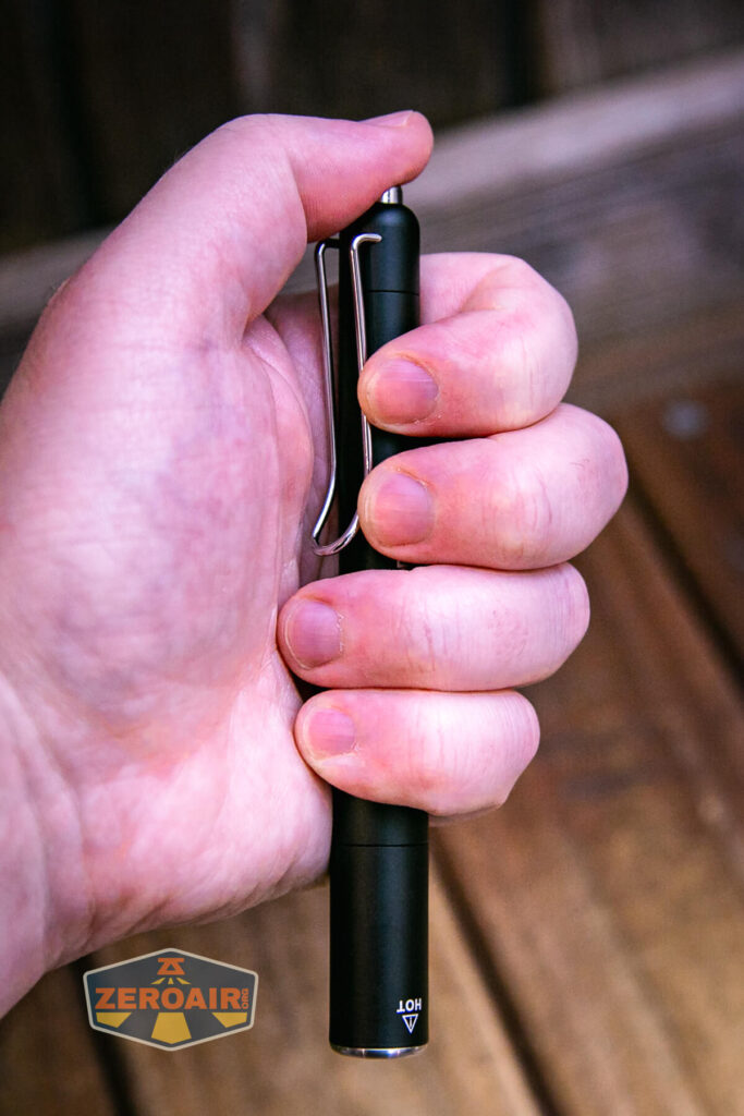 Nextorch K30 penlight in hand