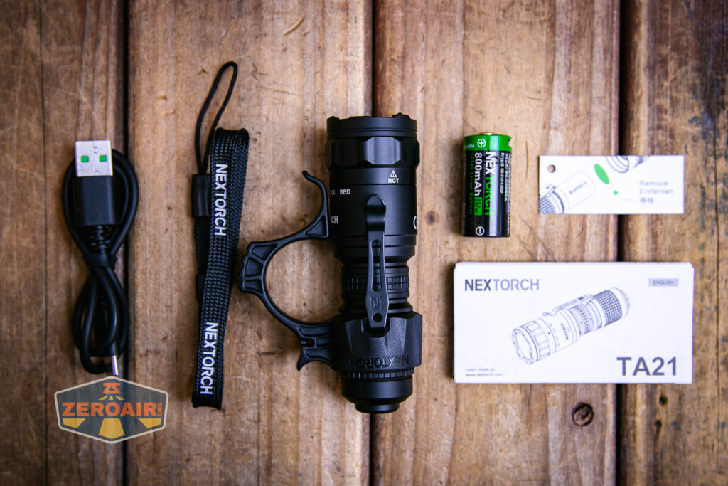 Nextorch TA21 portable tactical flashlight what's included