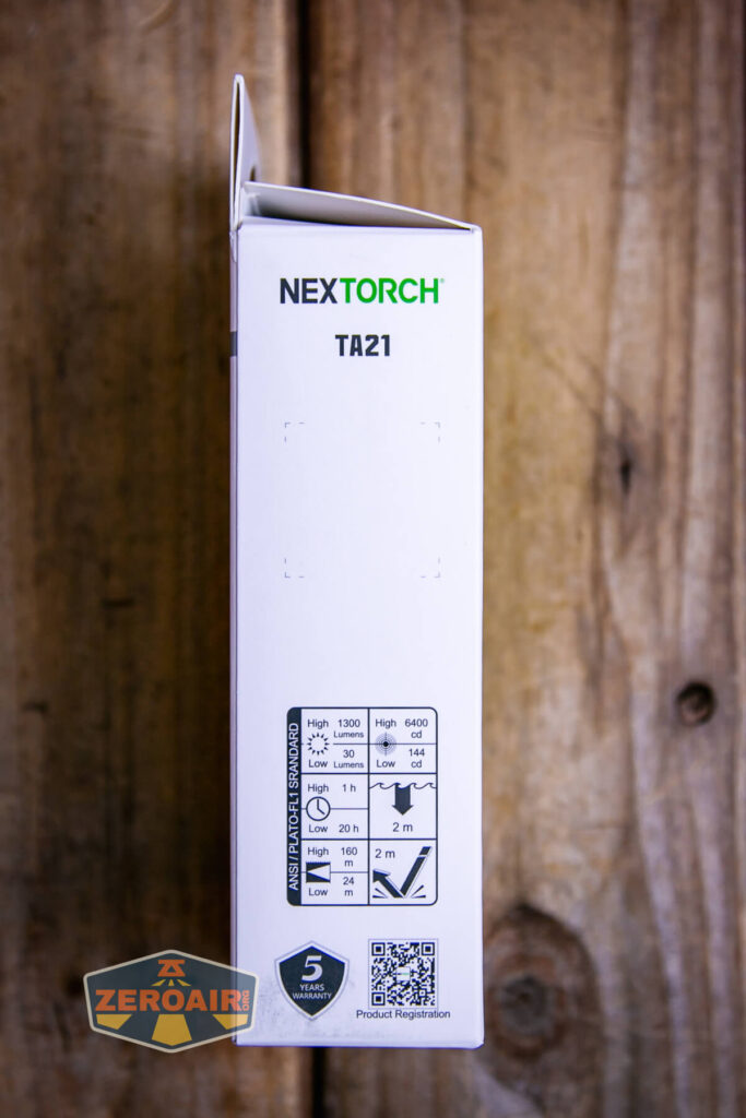 Nextorch TA21 portable tactical flashlight box