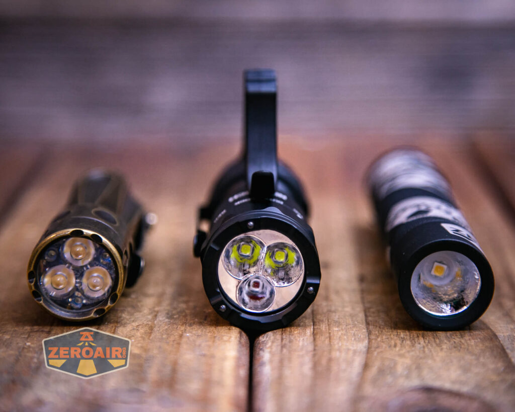 Nextorch TA21 portable tactical flashlight with two standard sized flashlights