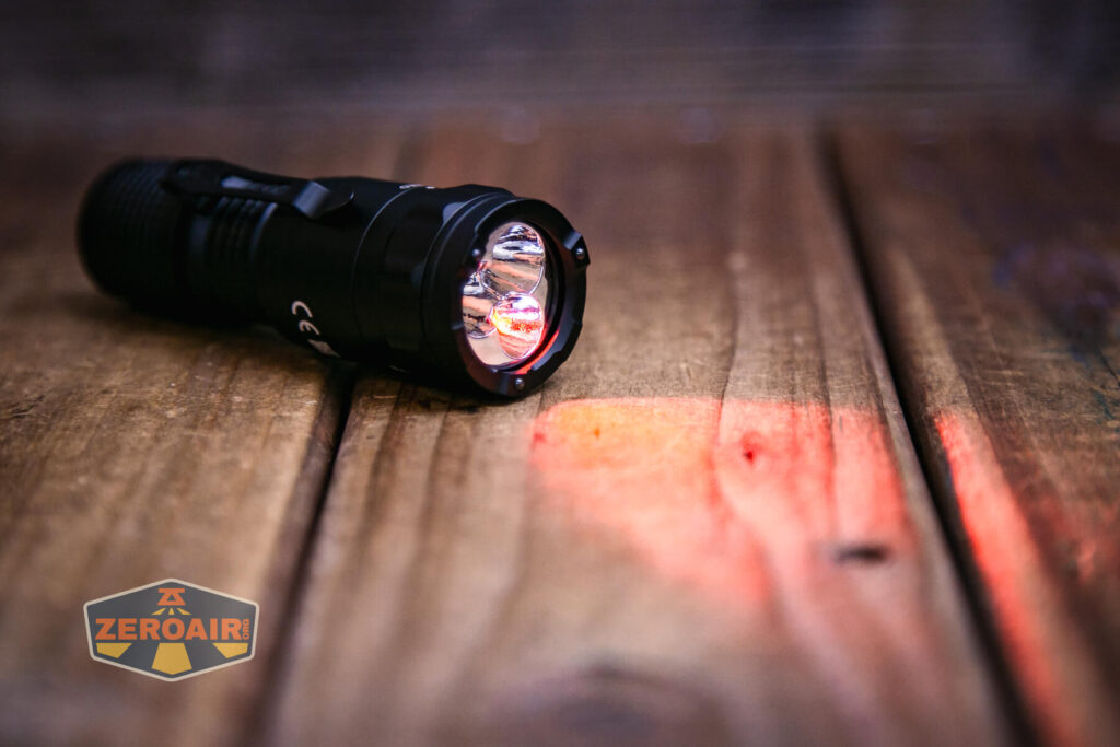Nextorch TA21 portable tactical flashlight red emitters on