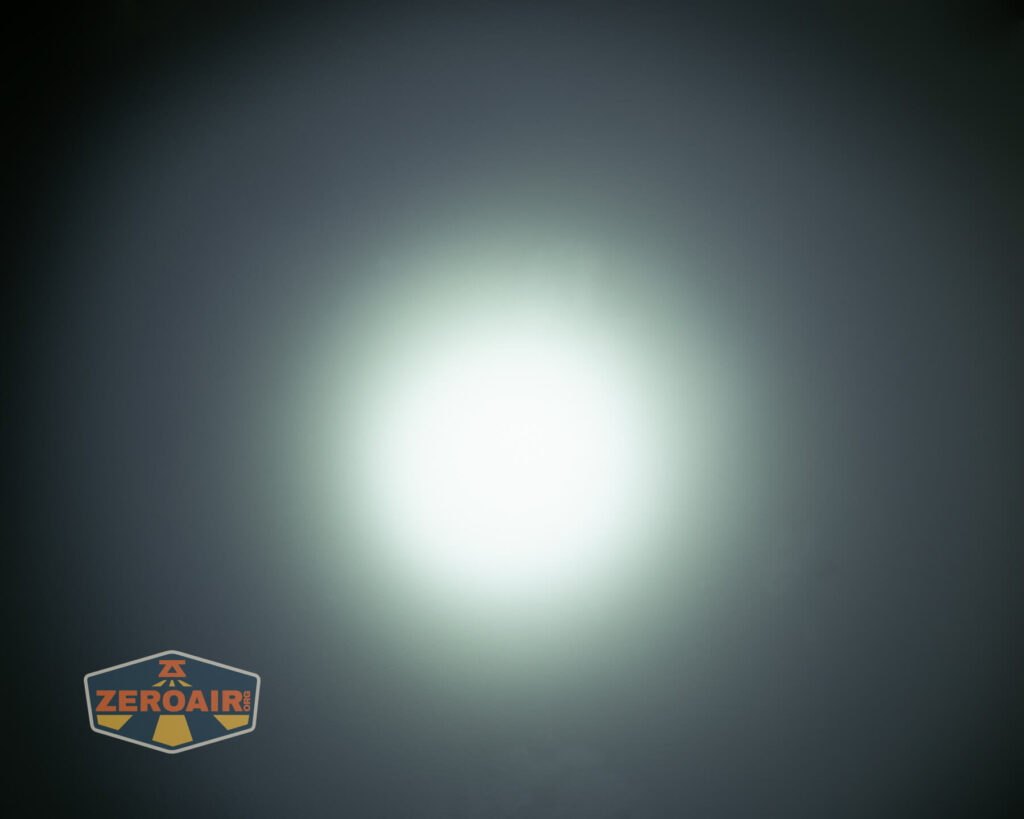 Nextorch TA21 portable tactical flashlight beamshots on ceiling