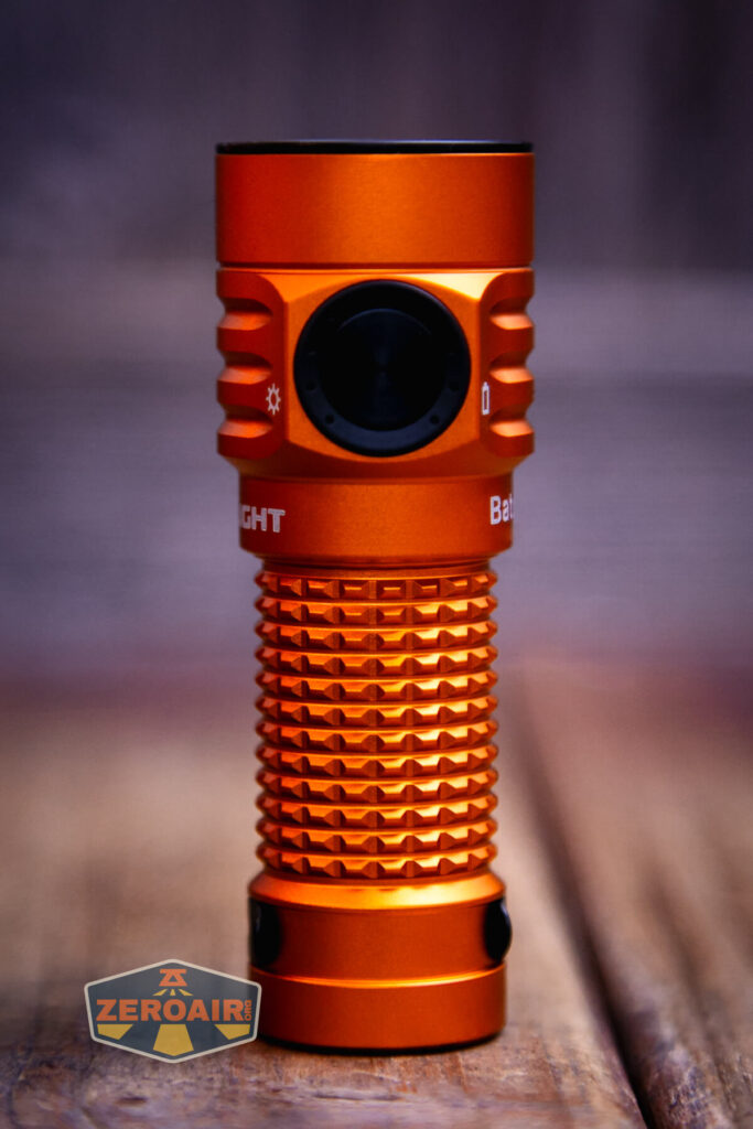 Olight Baton Turbo Orange flashlight showing all sides