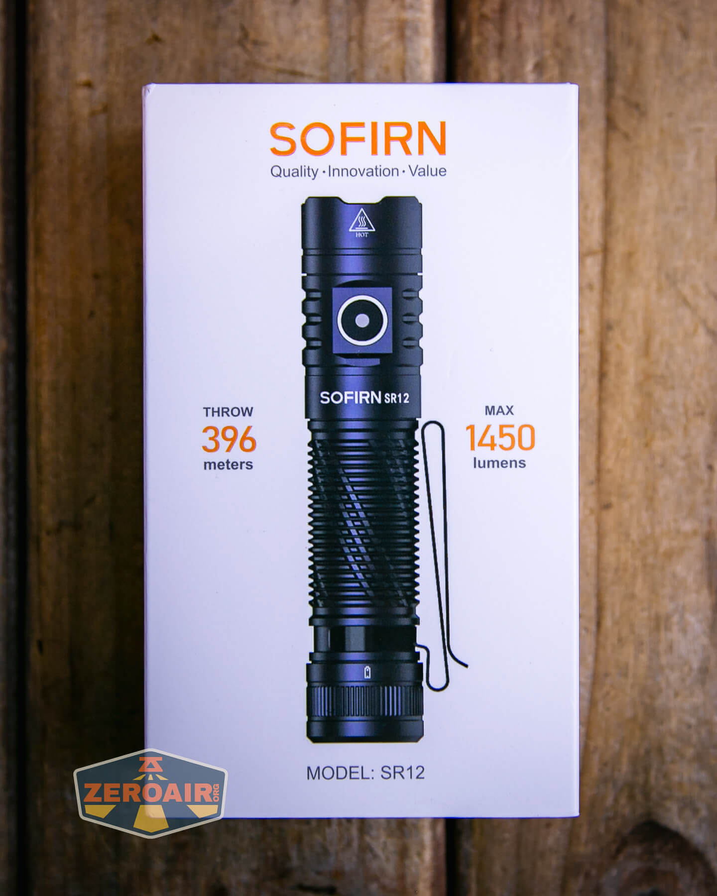 Sofirn SR12 pocket flashlight box