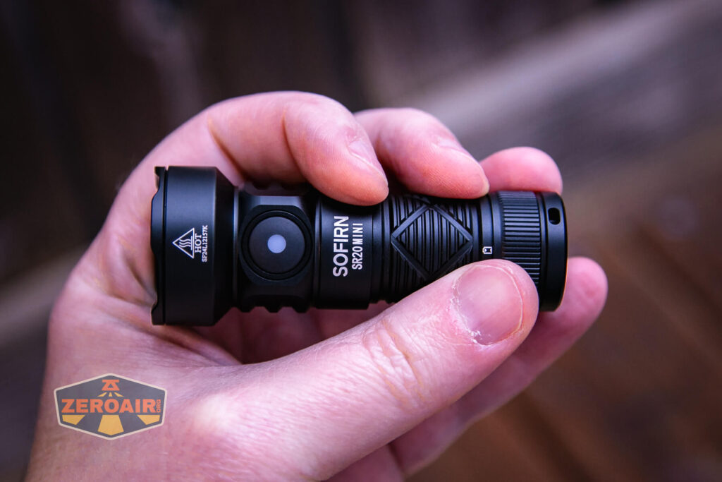Sofirn SR20 Mini EDC flashlight in hand