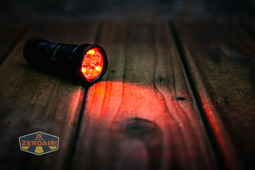 Sofirn SR20 Mini EDC flashlight red emitters on