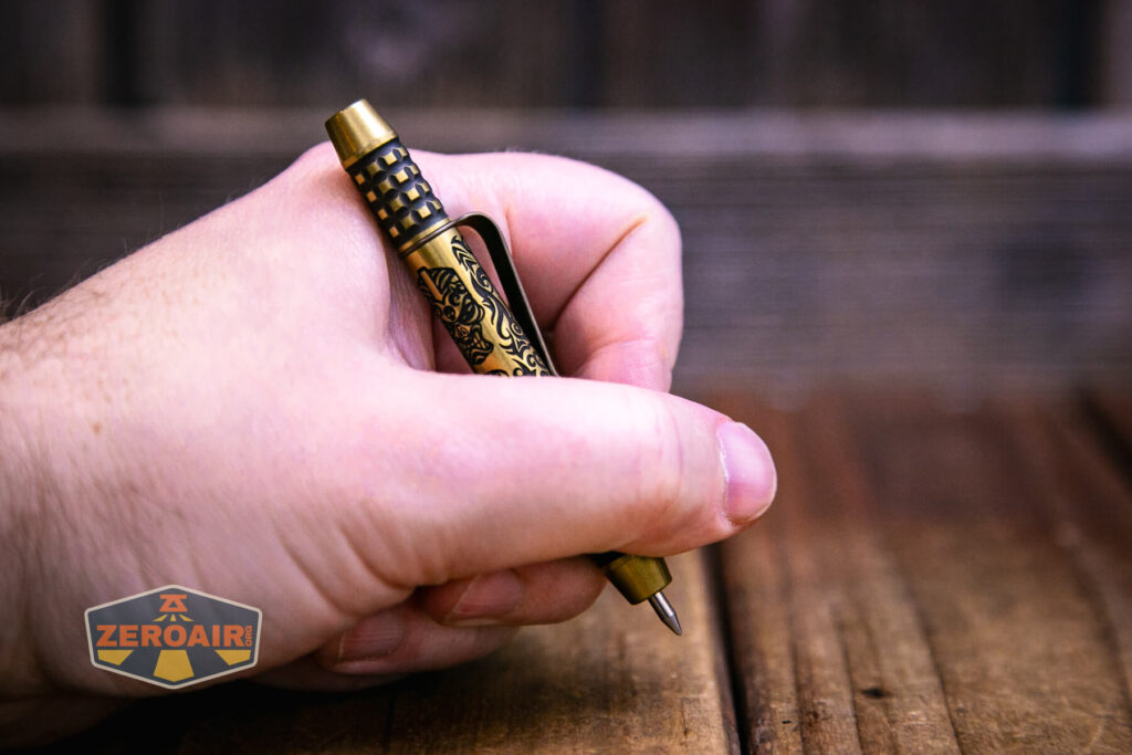 Ti2 Techliner Brass Tiki Grid Pen writing