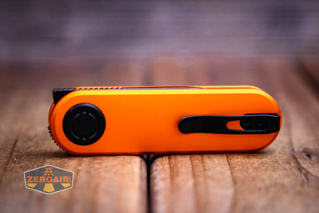 Vosteed Corgi V knife closed on clip side