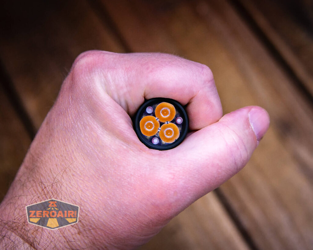 Emisar D3AA 4500K flashlight in hand