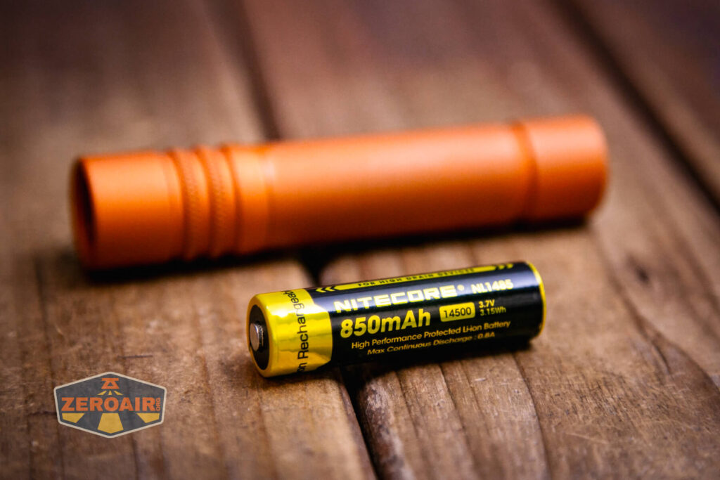 Focusworks EDC F3 Pumpkin Orange flashlight with 14500 