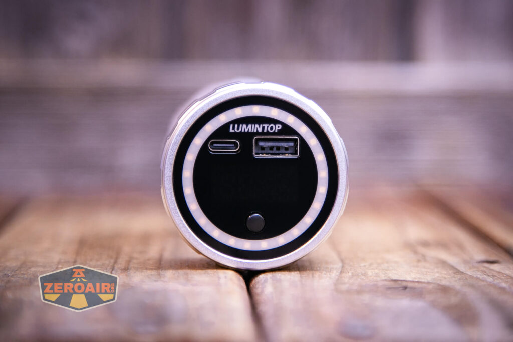 Lumintop Aurora flashlight powerbank lantern head and ports