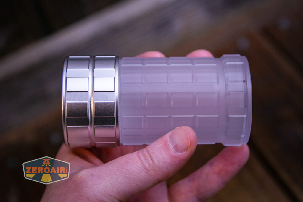 Lumintop Aurora flashlight powerbank in hand