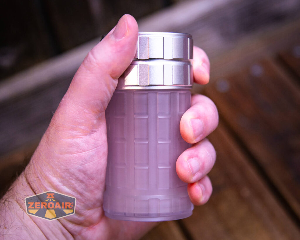 Lumintop Aurora flashlight powerbank in hand