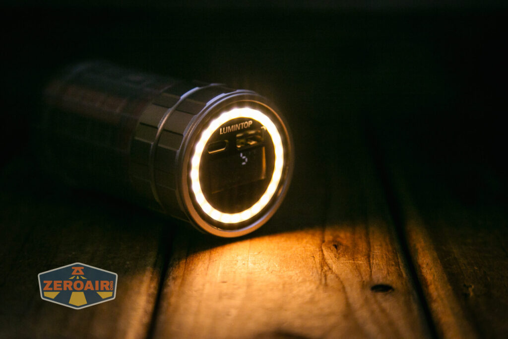 Lumintop Aurora flashlight powerbank warm white emitter array on