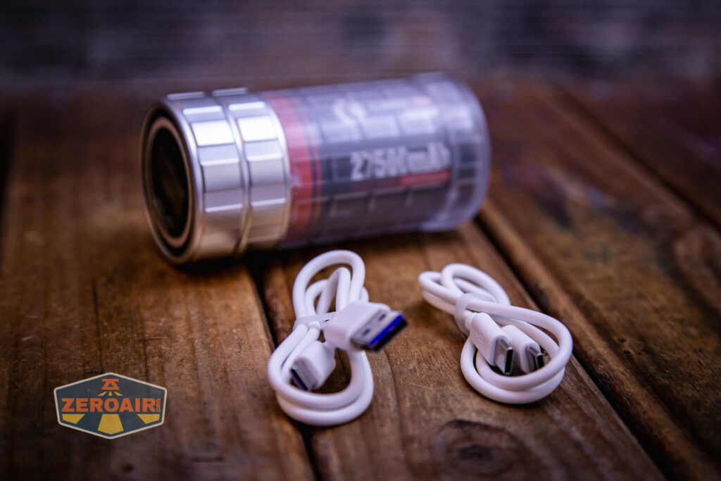 Lumintop Aurora flashlight powerbank charging cables