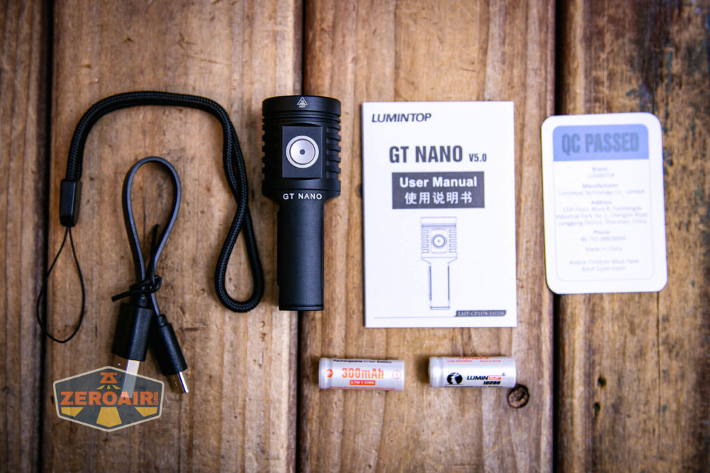 Lumintop GT Nano V5.0 flashlight what's included