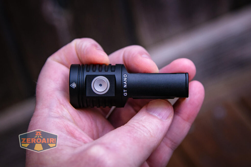 Lumintop GT Nano V5.0 flashlight in hand