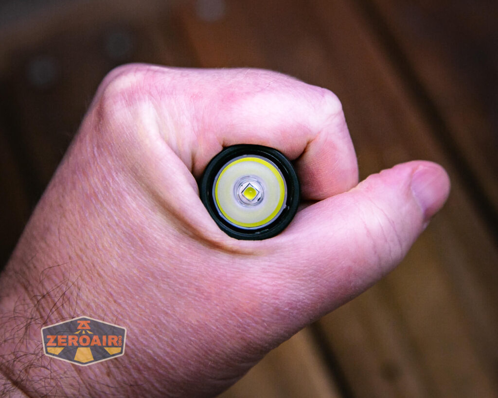 Lumintop GT Nano V5.0 flashlight in hand