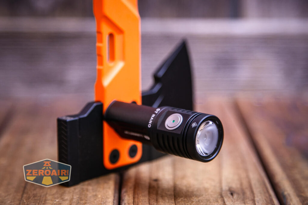 Lumintop GT Nano V5.0 flashlight magnet tailcap in use