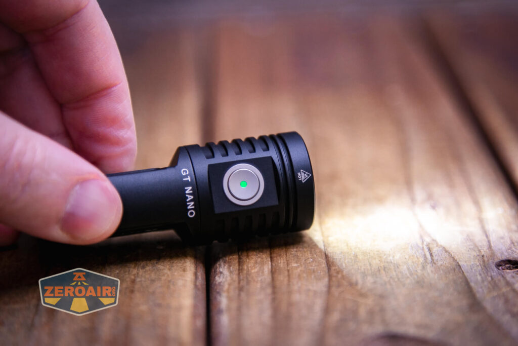 Lumintop GT Nano V5.0 flashlight e-switch detail