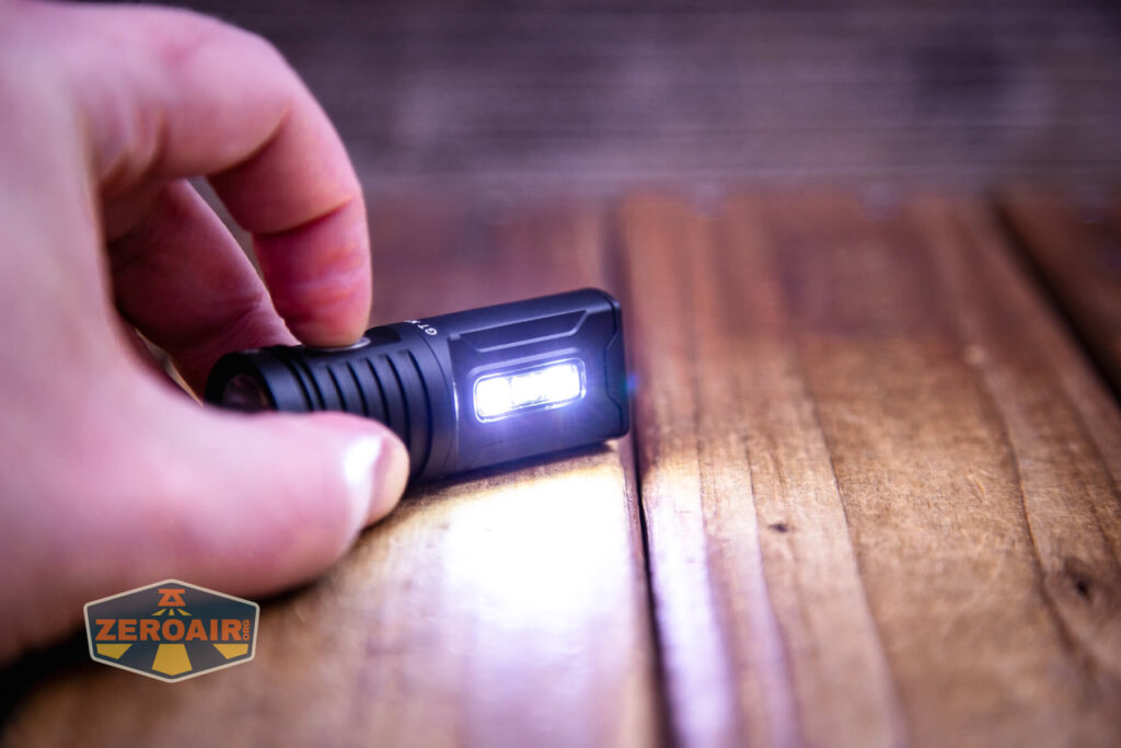 Lumintop GT Nano V5.0 flashlight side emitters on