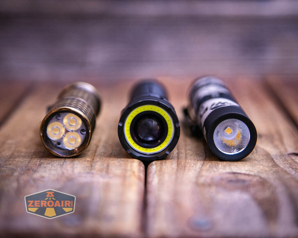 Lumintop W1 flashlight with standard flashlights