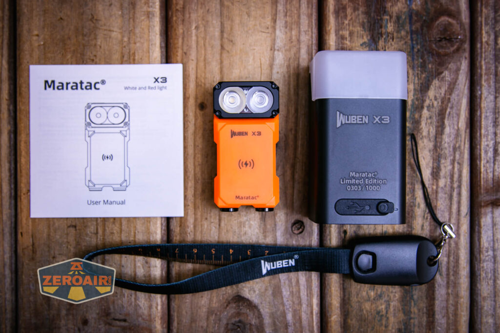 Maratac X-3 Gen II flashlight what's included