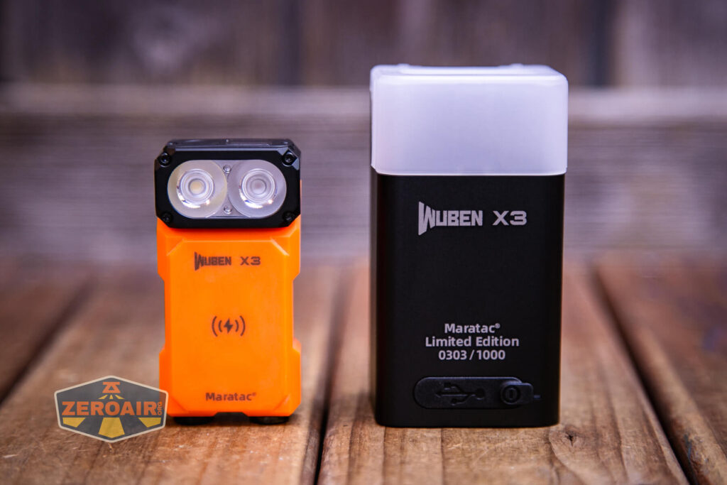 Maratac X-3 Gen II flashlight with charging case