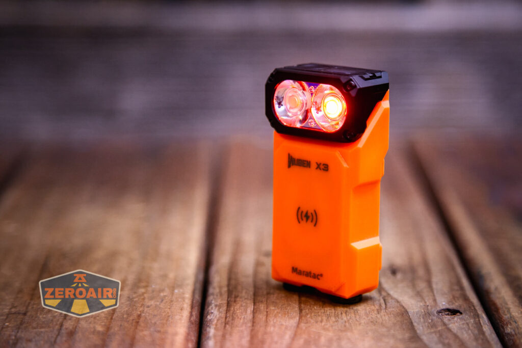 Maratac X-3 Gen II flashlight emitter on