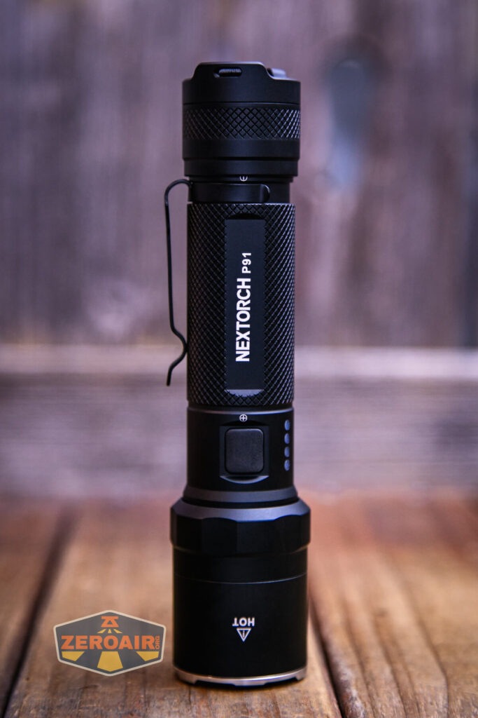 Nextorch P91 flashlight showing all sides