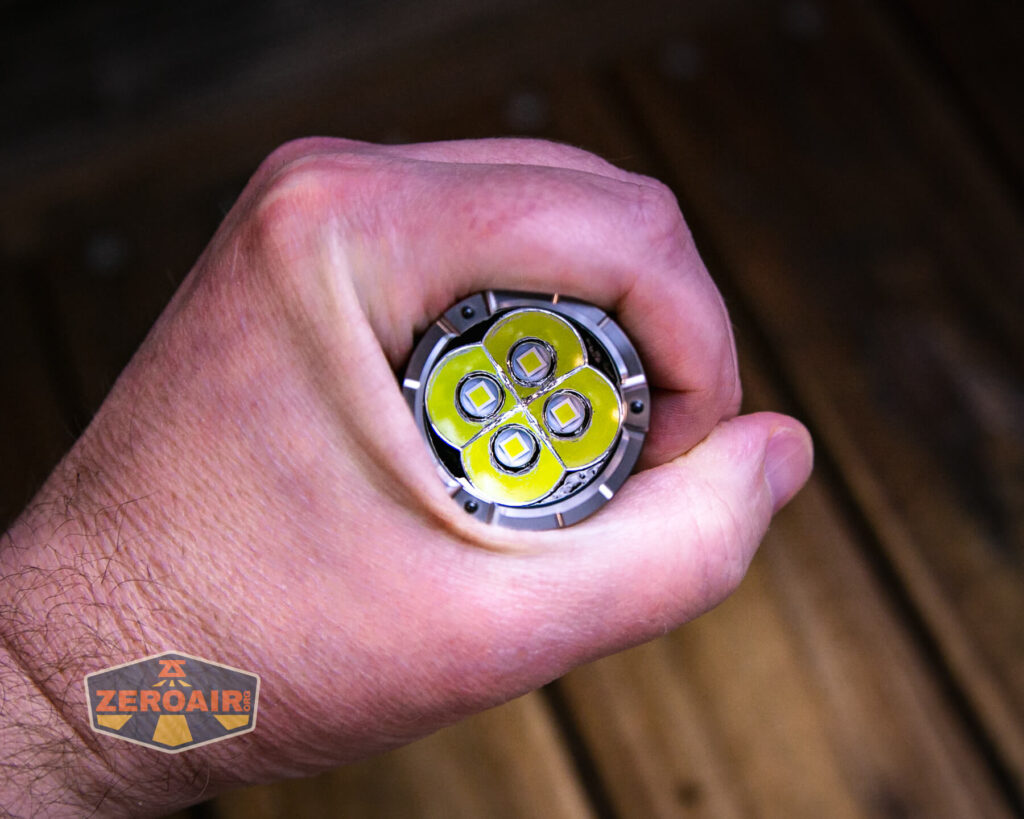 Nextorch P91 flashlight in hand