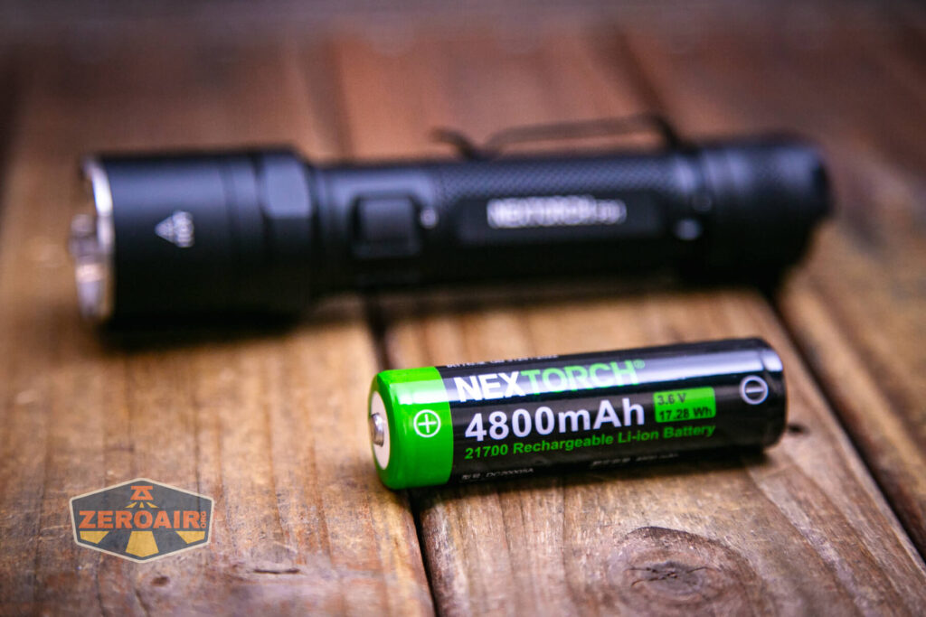 Nextorch P91 flashlight with included 21700