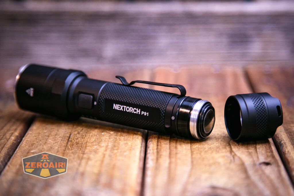 Nextorch P91 flashlight with included 21700 installed