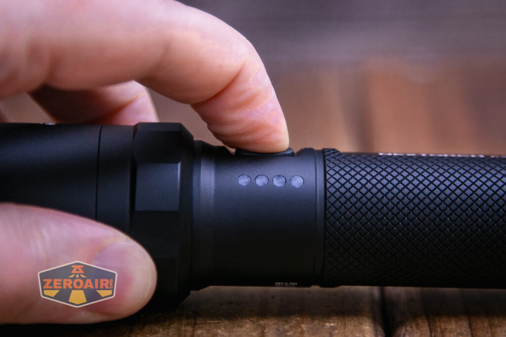 Nextorch P91 flashlight side switch actuation