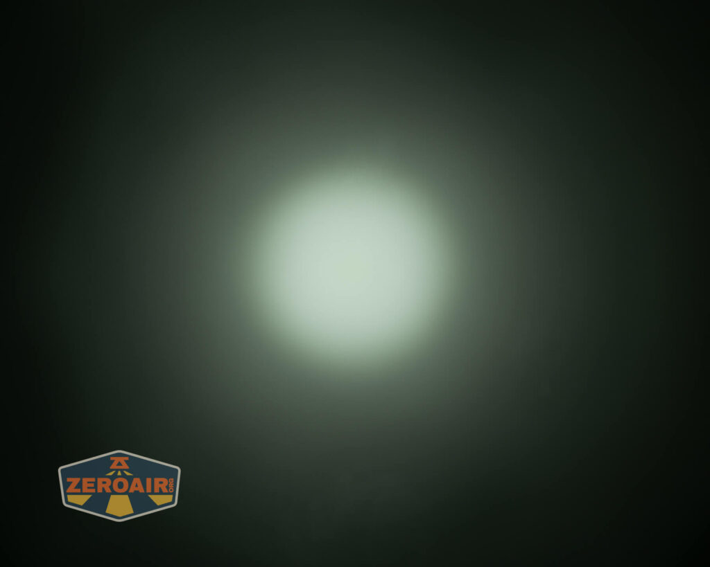 Nextorch P91 flashlight beamshots on ceiling