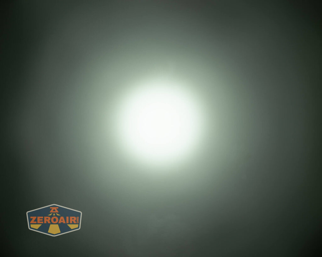 Nextorch P91 flashlight beamshots on ceiling