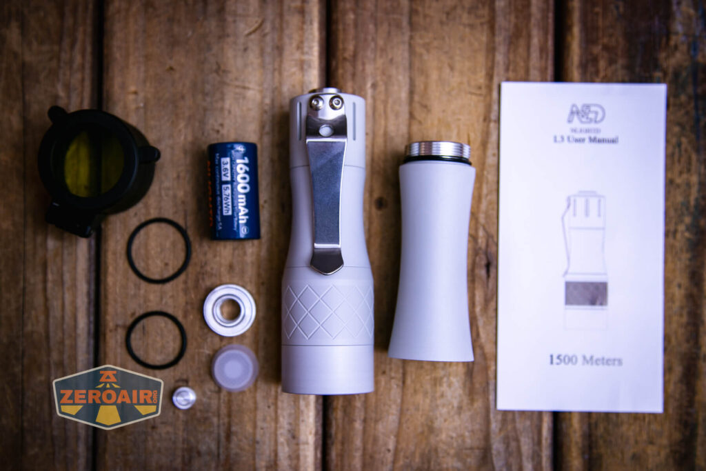 NLightD L3 LEP flashlight what's included