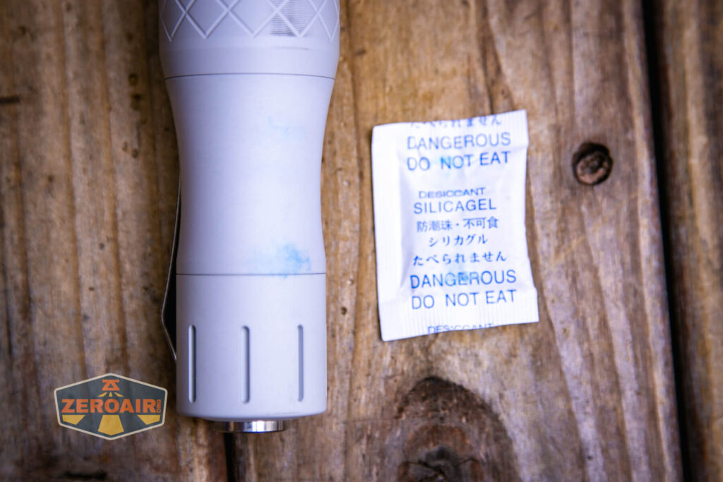 NLightD L3 LEP flashlight silica gel desiccant